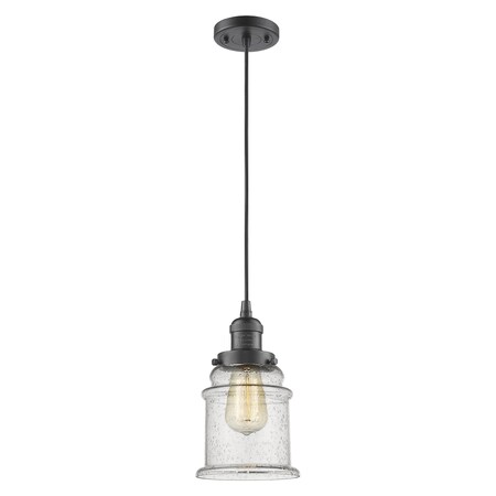 Innovations Lighting 1 Light Canton 6.5In. Oiled Rubbed Bronze Mini Pendant With Seedy Glass, 509543 201C-OB-G184